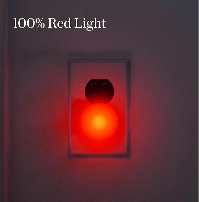 Loftie Night Lights Plug into Wall - 0.5W Plug in Night Light - Red Glow, Wall Light Sensing Dusk to Dawn - 2000K, UL Certified - Nightlight for Bathroom, Hallway, Bedroom Decor, Kitchen, 3-Pack