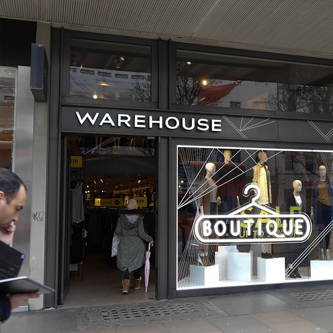 Balanar Boutique Neon Signs for Wall Decor Led Business Signs Suitable for Boutique Shops Christmas Birthday Party Gift Led Art Wall Hanging Decorative Lights Unique Gift