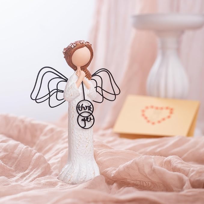 Thank You Angel Gifts for Women, Teachers, Coworkers - Perfect for Employee Appreciation, Thanksgiving, and Gratitude - Hand-Painted Sculpted Figure for Friends and Colleagues