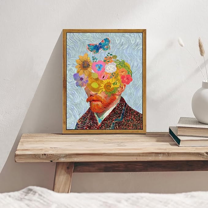 KBKBART Framed Van Gogh Wall Art, Vintage Abstract Impressionist Canvas Oil Painting, Antique Victorian Wall Decor, Van Gogh Poster Art Prints for Bedroom Living Room, Gallery, Gifts for Friends or Family(8"x10")