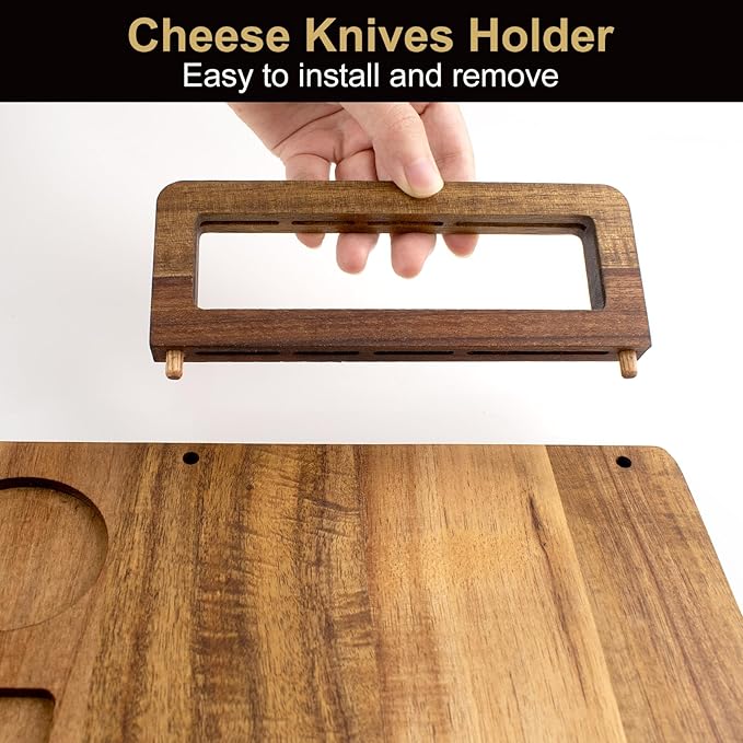 Charcuterie Boards Set, Acacia Wood Cheese Board Set for Serving, House Warming Gifts New Home, Wedding & Bridal Shower Gift, Birthday Gift for Women,Halloween