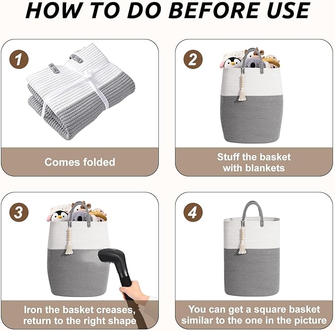 Woven Laundry Basket for Clothes, 80L Large Rectangle Laundry Hampers with Beads Tassel, Nursery Storage Basket for Toys, Tall Dirty Clothes Hamper for Bedroom Aesthetic, Laundry Room Organization