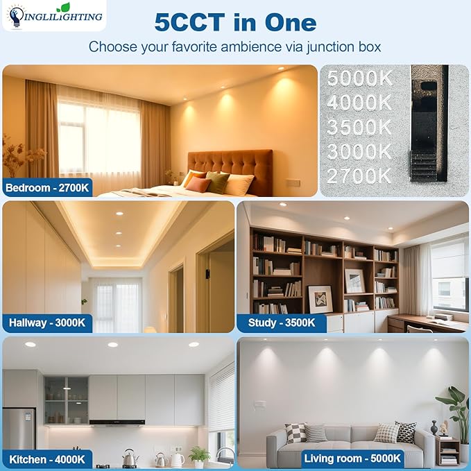 DINGLILIGHTING LED Recessed Ceiling Light: 12pc 3inch - White