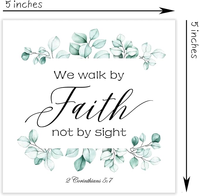 Christian Gifts, ‘We Walk By Faith Not by Sight’ Wooden Box Sign, Christian Home Décor, Birthday, Thanksgiving, Christmas Gifts, Christian Decorations, Gifts for Family, Friends, etc. (055)