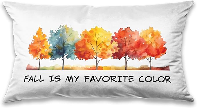 Fall is My Favorite Color Maple Tree Pillow Cover 20x12, Autumn Maple Leaf Throw Pillow Case for Couch Sofa Bed, Fall Decorative Cushion Cover for Home Living Room Bedroom Decor