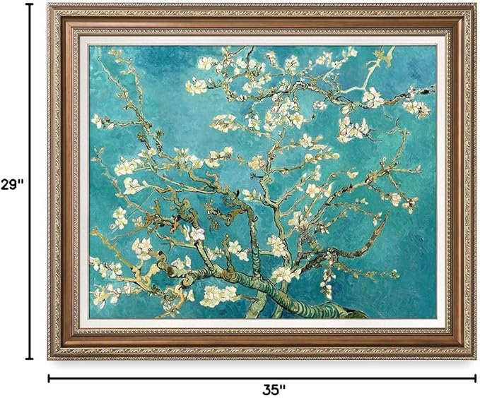 DECORARTS - Almond Blossom Tree - Vincent Van Gogh Reproduction. Giclee Print w/Bronze Frame for Wall Decor. 30x24, Framed size: 35x29