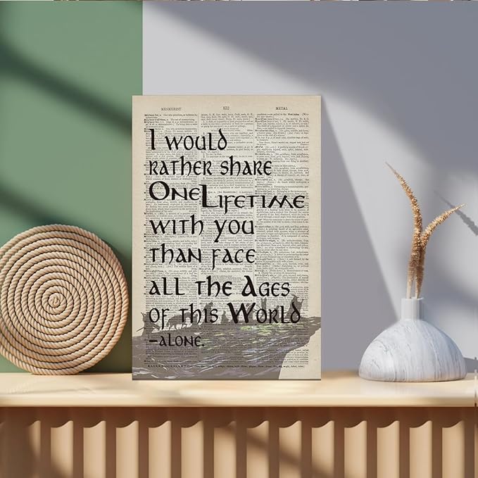 LOTR Poster, Gift for LOTR Decor, LOTR Gifts, I Would Rather Share One Lifetime - Arwen, Inspirational Wall Art, LOTR Canvas Prints Poster Wall Decor, Canvas Wall Art for Home Decor, 24x16