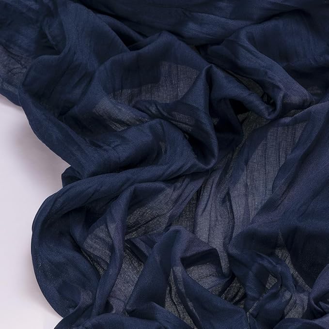 Socomi 6pcs Navy Blue Fall Thanksgiving Cheesecloth Table Runner Boho Rustic Gauze 120 inch 10FT Cheese Cloth Runner for Wedding Party Baby Shower Birthday Home Decor Holiday Decorations