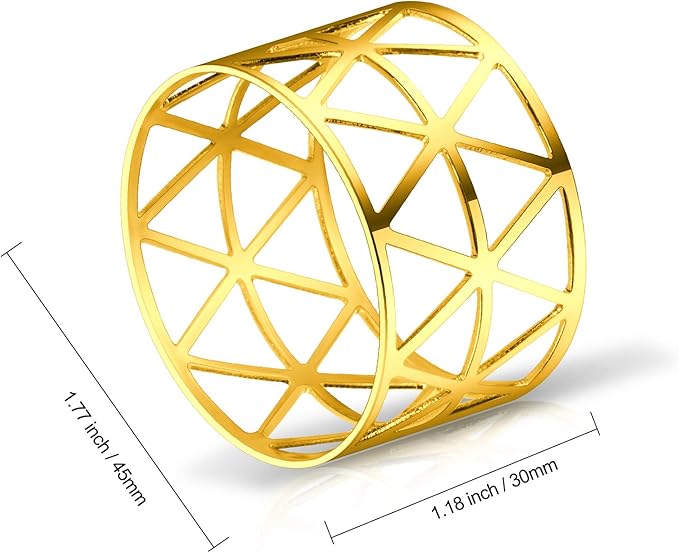 KPOSIYA Set of 20 Napkin Rings with Hollow Out Design Gold Napkin Ring Holder for Wedding Party Holiday Banquet Christmas Dinner Delicate Serviette Buckles Decor Favor (20, Style 2-Gold)