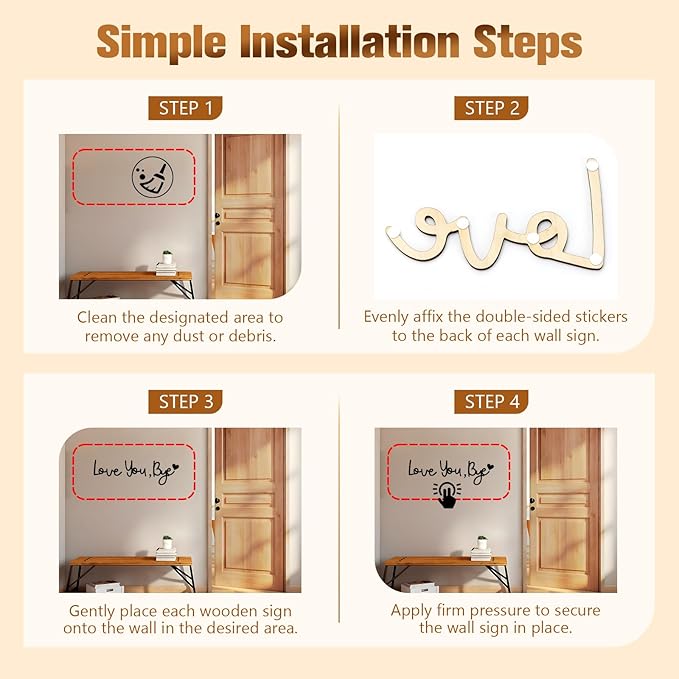 Yadiana Love You Bye Sign Above Door Boho Home Decor, Black Modern Wall Art Decor Express Love and Warm for Your Family Lovers, Valentine xmas Gift Room Entryway Hallway House Wall Decor Aesthetic