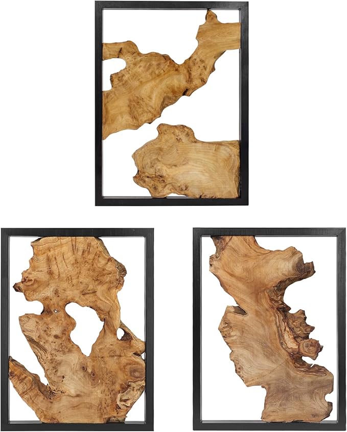 NAHARO Modern Wood Wall Decor- Natural wood Handcrafted Rustic Charm for Your Home - Perfect for Living Room, Bedroom,Kitchen,or Office