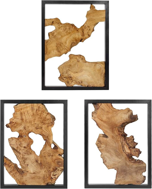 NAHARO Modern Wood Wall Decor- Natural wood Handcrafted Rustic Charm for Your Home - Perfect for Living Room, Bedroom,Kitchen,or Office