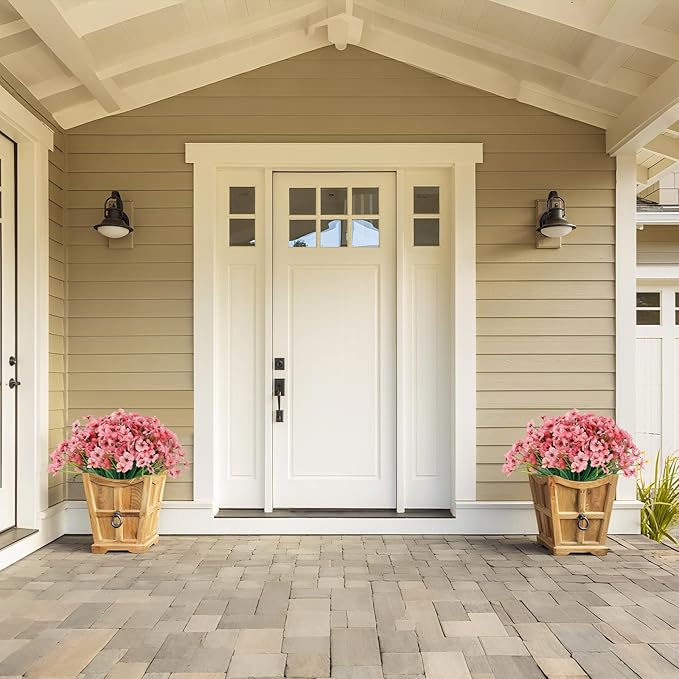 20 Bundles Artificial Flowers for Outdoors or Indoor Garden Home Decoration,No Fade Fake Flowers Faux Plants for Decoration Hanging Planters,Porch Window Box Garden Wedding Farmhouse Fake Plants