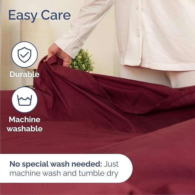 Cal King Size 4 Piece Sheet Set - Comfy Breathable & Cooling Bed Sheets Set - Hotel Luxury Bedding for Women, Men, Kids, Teens, Boys & Girls - Deep Pockets, Soft, Wrinkle Free - Oeko-Tex - Burgundy