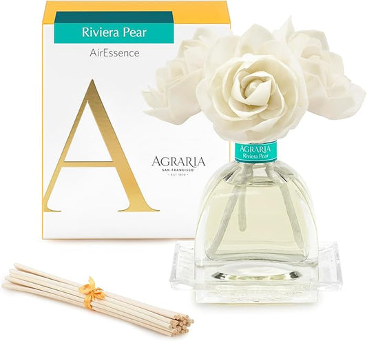 AGRARIA AirEssence Flower and Reed Diffuser Set, Handmade Sola Flower Botanical Home Fragrance Set, Scented Oil Reed Diffuser Gift for All Occasions