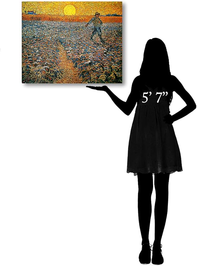 DECORARTS - The Sower, Vincent Van Gogh Art Reproduction. Giclee Canvas Prints Wall Art for Home Decor 30x24