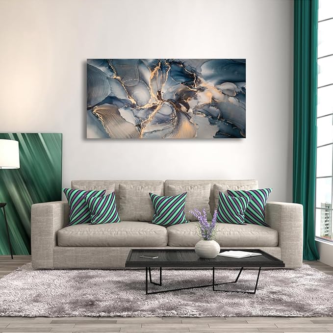 Color block Abstract Marble Grain Pictures Canvas Wall Art for Living room Bedroom Wall Decor,Smart Line Wall Art Print Paitnings for home Decor,Morden Artwork Full of Imagination Line Drawing Canvas