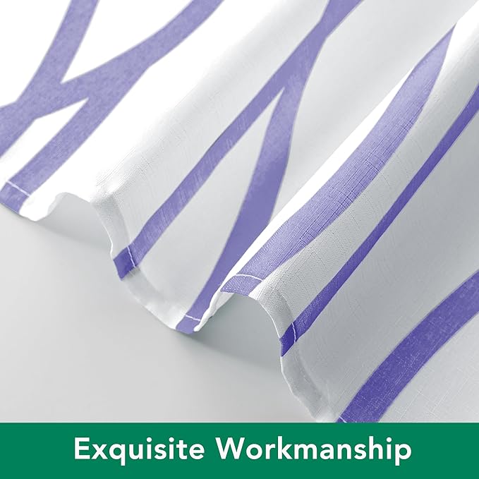 Biscaynebay Textured Fabric Shower Curtain 72x72 Inch, Lavender Printed Striped Linen Modern Hotel Luxury Quality Cloth Bathroom Curtains Machine Washable