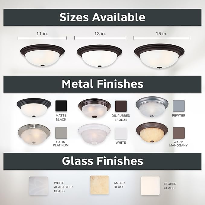 DESIGNERS FOUNTAIN Reedley 3-Lights Flush Mount Ceiling Light, 15 Inch Lighting Fixture for Kitchen, Bedroom, Bathroom, and Hallway, Oil Rubbed Bronze with Etched Glass, 1257L-ORB-W