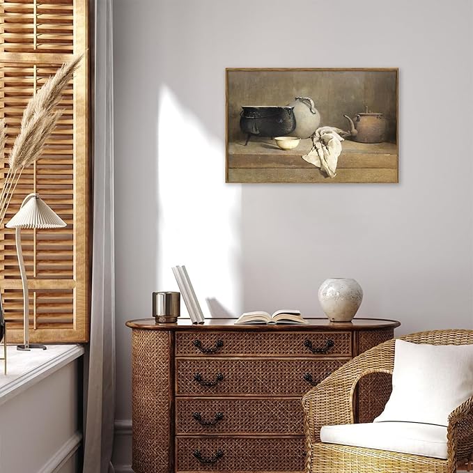 KBKBART Framed Vintage Wall Art, Farmhouse Kitchen Wall Art Prints Country Wall Decor, Vintage Rustic Kitchen Sign Canvas Painting, Kitchen Decor Canvas Wall Art for Dining Room, Bedroom, Living Room, Gallery, Vintage Wall Decor(16"x24")