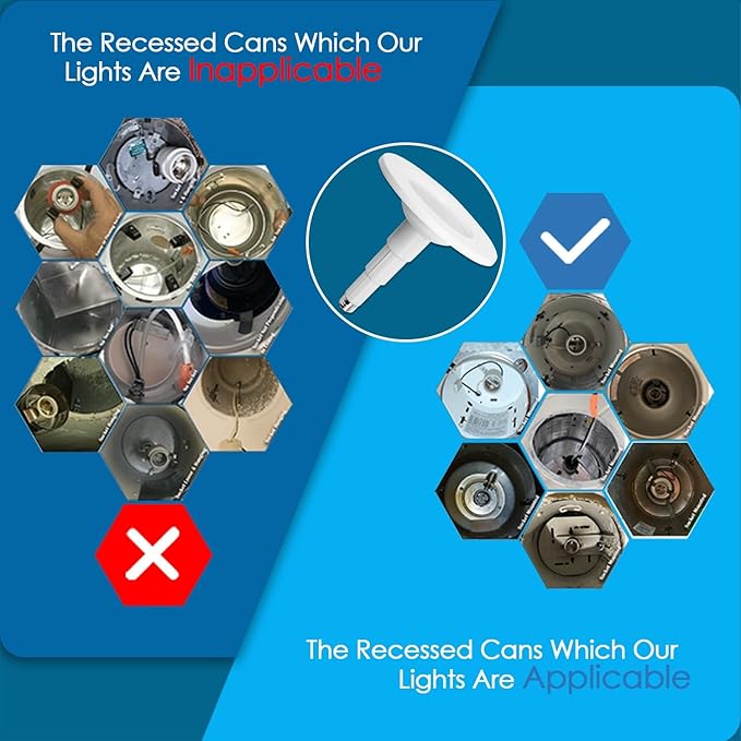 Jolux 5/6 Inch LED Can Lights Adjustable Recessed Retrofit Downlight,12W=60W,2700K Soft White,800LM,Dimmable,ETL Damp Rated Conversion kit, Recessed Lighting Install,Flat Trim, E26 Base,4-Pack…