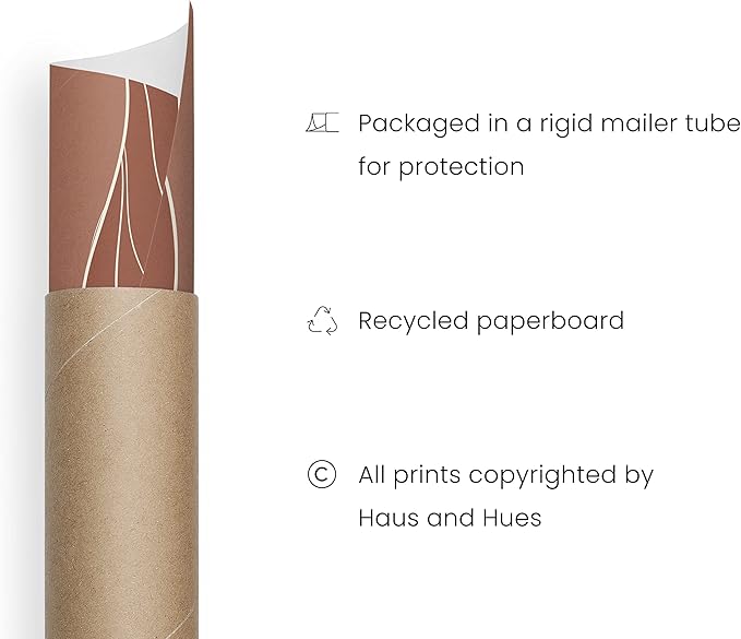 HAUS AND HUES Mountain Wall Art - Framed Boho Art, Abstract Prints, Minimalist Wall Art, Boho Framed Art Prints for Wall, Terracotta Wall Decor (Unframed, 24x36)