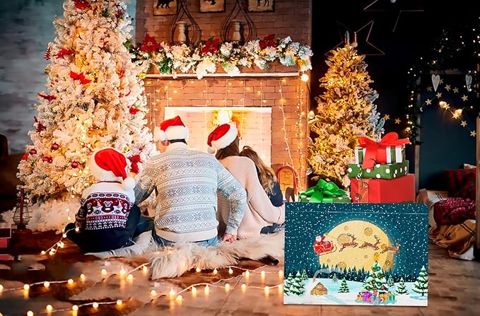 CLOCOR Rectangular Storage Basket Empty,Gift Basket,Waterproof Storage Bin with Handles,Room Decor(Sled Christmas)