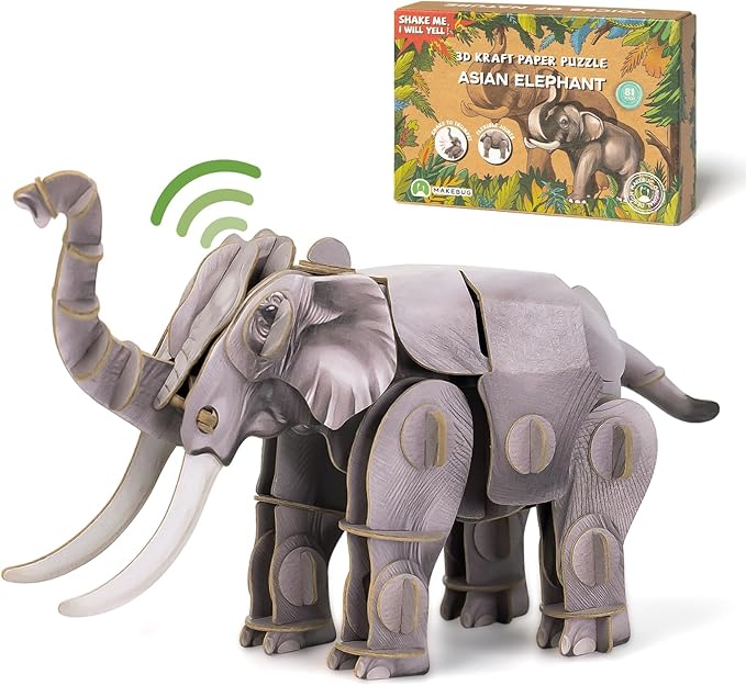 Elephant Toy Paper 3D Puzzles with Sound, Gift Toys for Kids Ages 8-12 Years Old,…