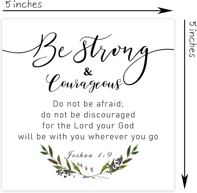 Christian Gifts, ‘Be Strong & Courageous’ Wooden Box Sign Decor, Birthday, Thanksgiving, Christmas Gifts, Christian Decorations, Christian Home Décor Gifts for Family, Friends, etc.(056)