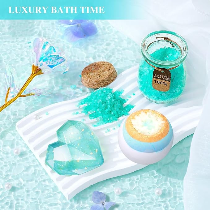 LUCOTIYA Birthday Gifts for Women Self Care Gifts Get Well Soon Gifts,Ocean Relaxing Spa Gift Basket Care Package with Blanket, Idea Thinking of You Gifts for Mom Her Best Friends Sister Wife