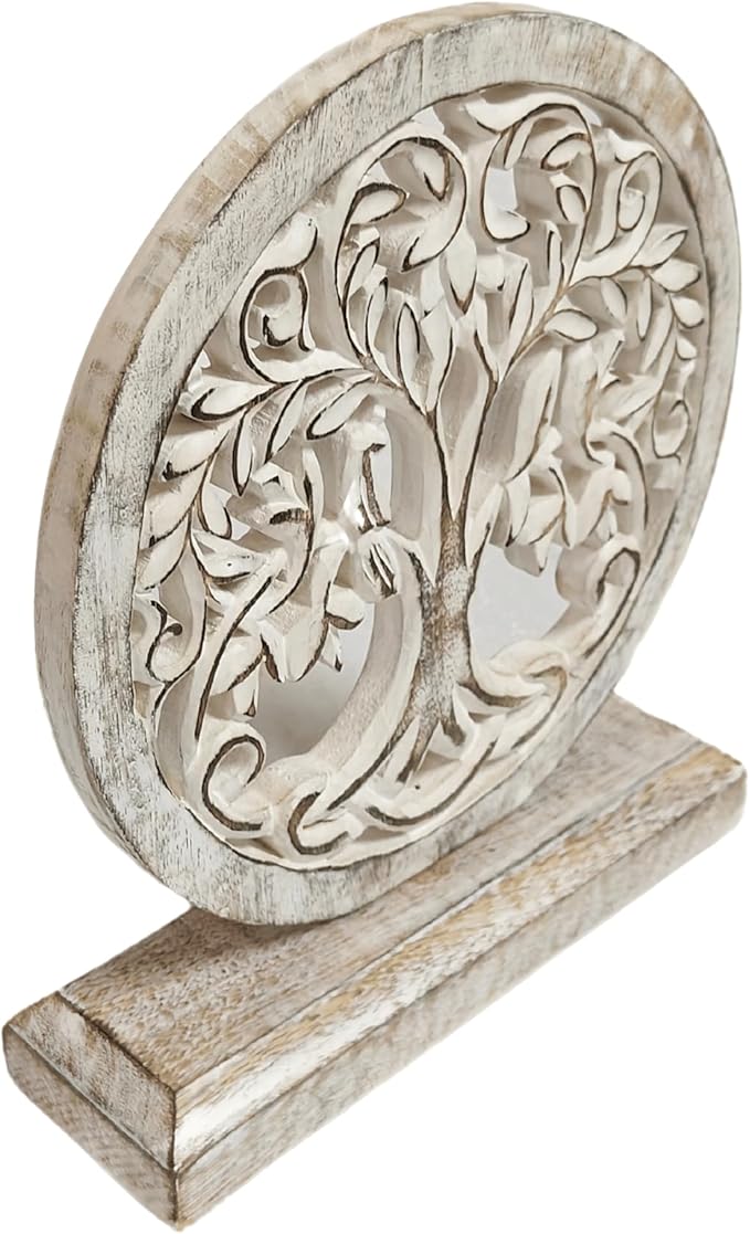 VANIYA CRAFTS® Wooden Carved Handmade Engraved Table Decor Table Sculpture Home Decor Statue for Living Room, Bedroom, Office Desktop, Cabinets