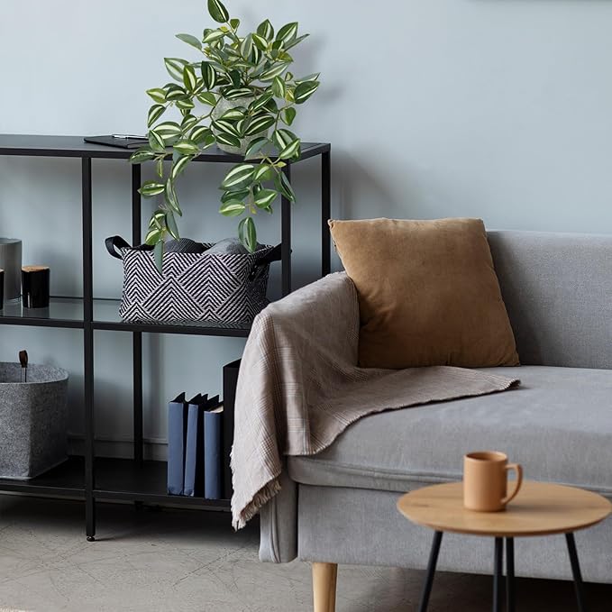 Artificial Potted Plants Indoor - Small Fake Hanging Plants for Bathroom, Home, Office Desk Decor - Low Maintenance UV Resistant Greenery for Shelf, Indoor & Outdoor Use - Realistic Faux Plants