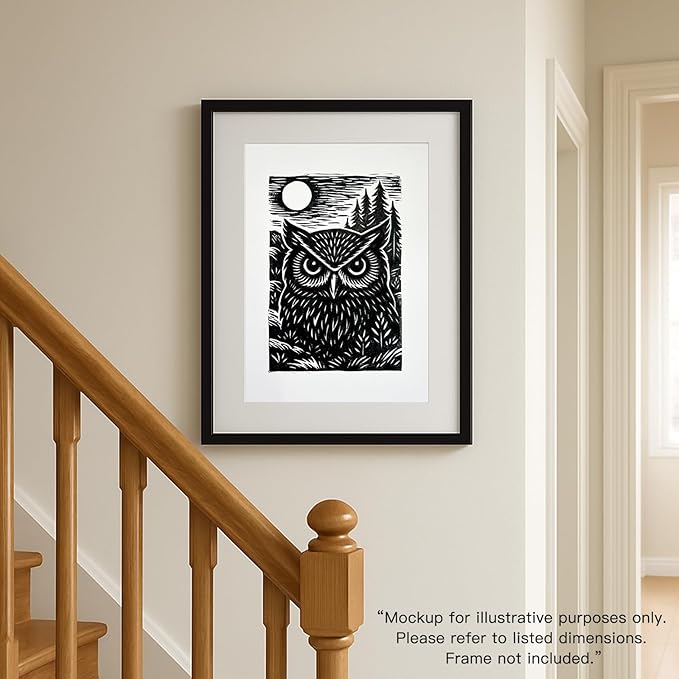 Caelumis Vintage Wall Art Decor Prints Black And White Pictures Posters For Farmhouse Living Bedroom Bathroom Room kitchen Handmade Unframed (Owl 12x16in)