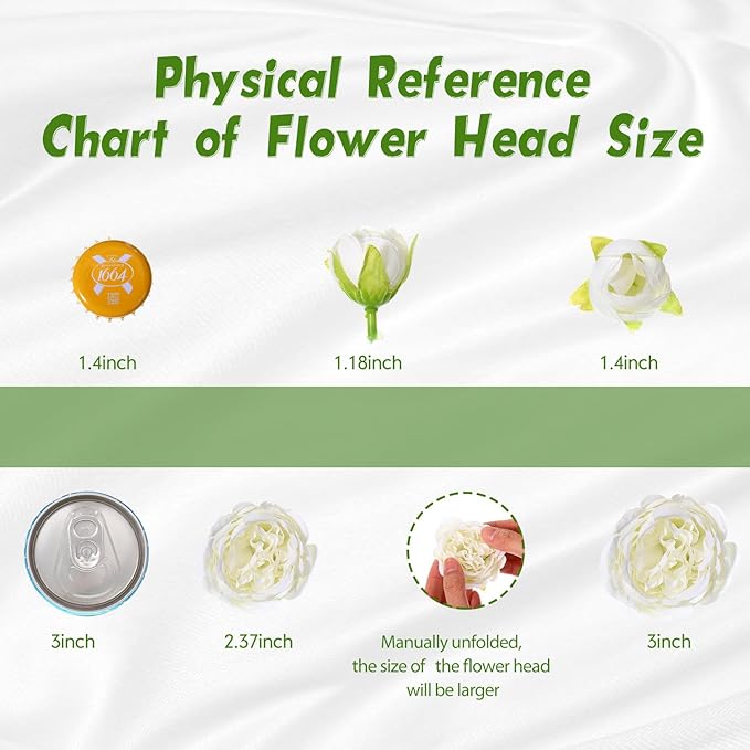 Geosar 8 Bundles Artificial Peonies Flowers Fake Silk Peony Bouquet Faux Peonies Flowers Bulk for Decoration Vase Florals Arrangements Wedding Party Table (White)
