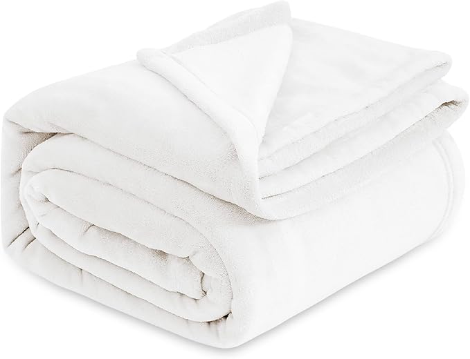 Bedsure GentleSoft Fleece Blankets King Size White - Bed Blanket Soft Lightweight Plush Cozy Fuzzy Luxury Microfiber, 108x90 inches