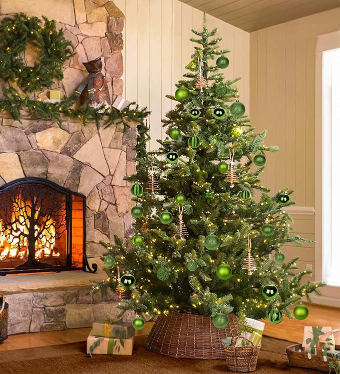 30PCS 2.36" Christmas Ball Ornaments Shatterproof Green Christmas Tree Decorations Xmas Tree Balls Halloween Ornaments Décor