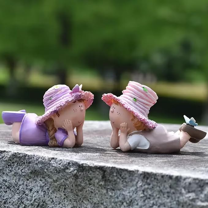 Lavender Outdoor Garden Resin Statues, Couple Boy & Girl Figurines, Perfect for Patio, Garden, Courtyard Decoration, Love - Themed Home Decor, Ideal Gift for Mom, Dad, Friends