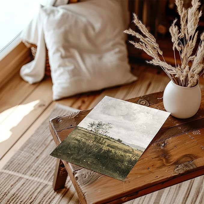 RETRART Vintage Farmhouse Canvas Wall Art - Wildflower Field Landscape Painting, Wall Art Spring Art for Living Room Bedroom Kitchen - 8" x 10" - UNFRAMED