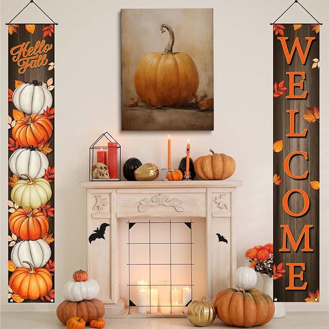 Generic Fall Wall Decor Canvas Print posters Pumpkin Still Life Painting Wall art Rustic Fall Art Vintage Autumn Wall Print Halloween Autumn Decor Thanksgiving 16x24 Unframed
