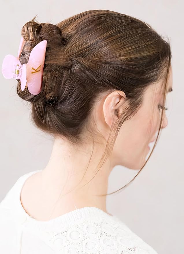 Teen Girl Gifts Trendy Stuff - Pink Initial Cute Hair Clips, Letter Hair Claw Clips, Glitter Claw Clips Durable Hair Clips, Birthday Gifts for Teens Daughter Sister Christmas Gifts