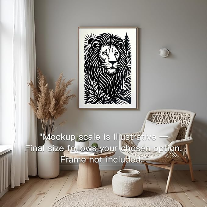 Caelumis Vintage Wall Art Decor Prints Black And White Pictures Posters For Farmhouse Living Bedroom Bathroom Room kitchen Handmade Unframed (Lion 12x16in)