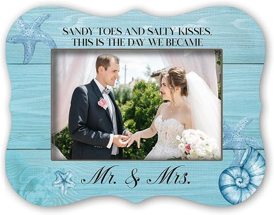 2025 Wedding Photo Frames - This Was My Favorite - Wedding Gifts For Newlyweds, 2025 Beach Wedding Wood Picture Frame, Placeable 4 x 6 horizontal photo, for Home Bedroom Decoration - A12
