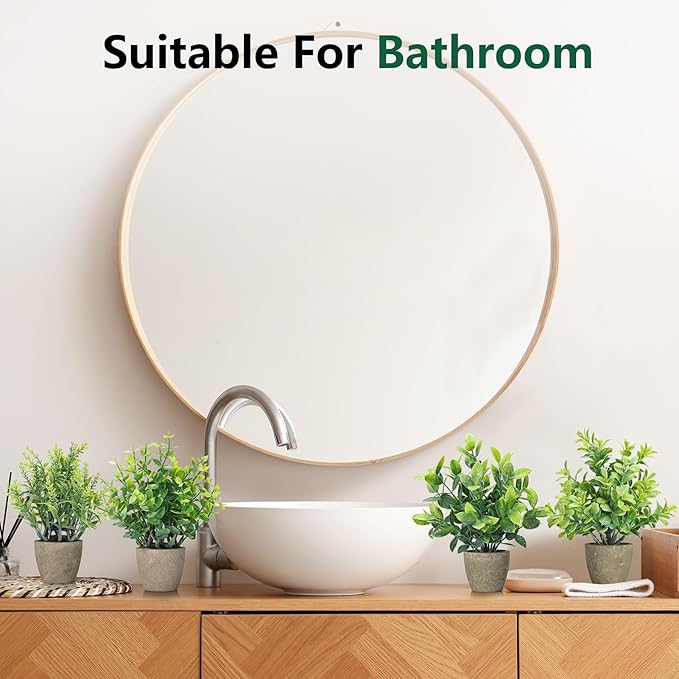 4 Pack Fake Plants Ceramic Mini Artificial Greenery Potted Plants for Home Decor Office Decor Room Decor Farmhouse Decor Indoor Table Bathroom Decor