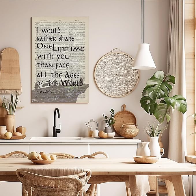 LOTR Poster, Gift for LOTR Decor, LOTR Gifts, I Would Rather Share One Lifetime - Arwen, Inspirational Wall Art, LOTR Canvas Prints Poster Wall Decor, Canvas Wall Art for Home Decor, 24x16