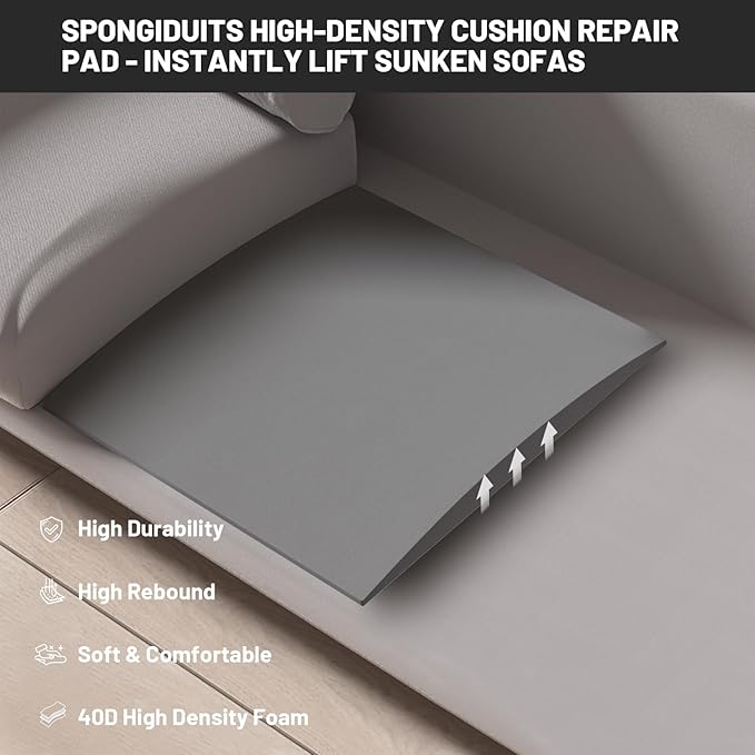 Couch Cushion Support for Sagging Seat - 20" x 20" High-Density Curved Foam Sofa Cushion Support Board, Couch Supporter for Under The Cushions, Grey Set of 1