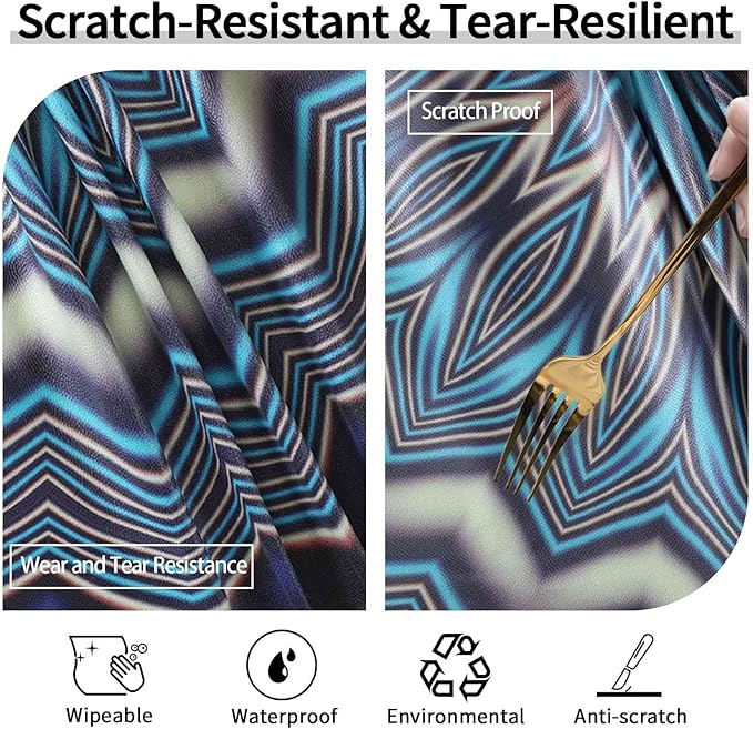 Drawstring Fitted Round Tablecloth for 45-54" Tables Outside Rustic Polyester Weather Proof Table Clothes Aesthetic Western Home Decoration Car Traveling Necessities Birthday Parties Finds