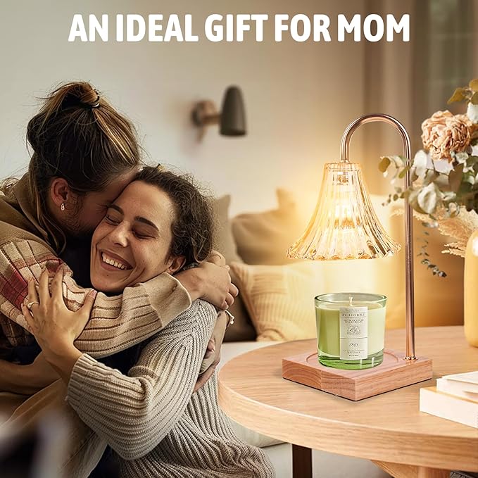 GEEZO Fragrance Candle Warmer Lamp，Electric Candle Warmer with Timer & Dimmer，Mom Christmas Birthday Gifts for Women, House Warming Gifts New Home Bedroom Decor