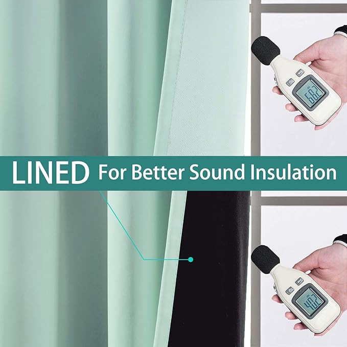 Yakamok Total Blackout Extra Wide Patio Sliding Door Curtains, Grommet Thermal Insulated Blind Curtains, Sliding Glass Door Panel for Living Room/Space Room Divider, Aqua, W100 x L84, 1 Panel