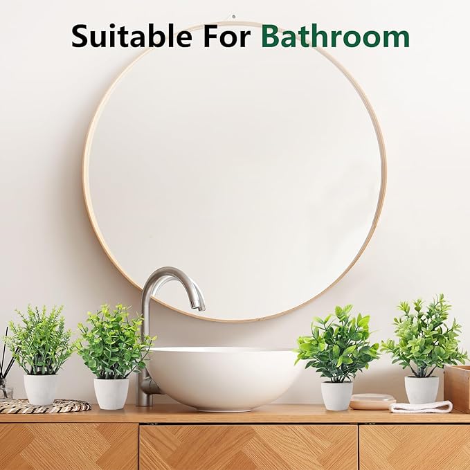 4 Pack Fake Plants Ceramic Mini Artificial Greenery Potted Plants for Home Decor Office Decor Room Decor Farmhouse Decor Indoor Table Bathroom Decor