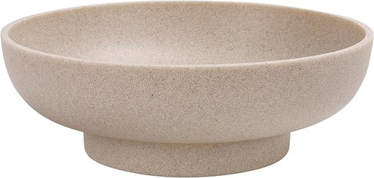 Large Decorative Bowl, Modern Handicraft Resin Bowls for Home Decor, Decorative Fruit Bowl for Kitchen Counter, Stylish Key Bowl for Entry Table, Artificial Stone Resin Beige